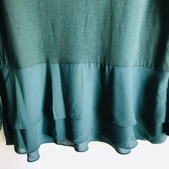 Michael Michael Kors Emeral Green Scoop Neck Tiered‎ Hem  Top Blouse - Picture 4 of 10